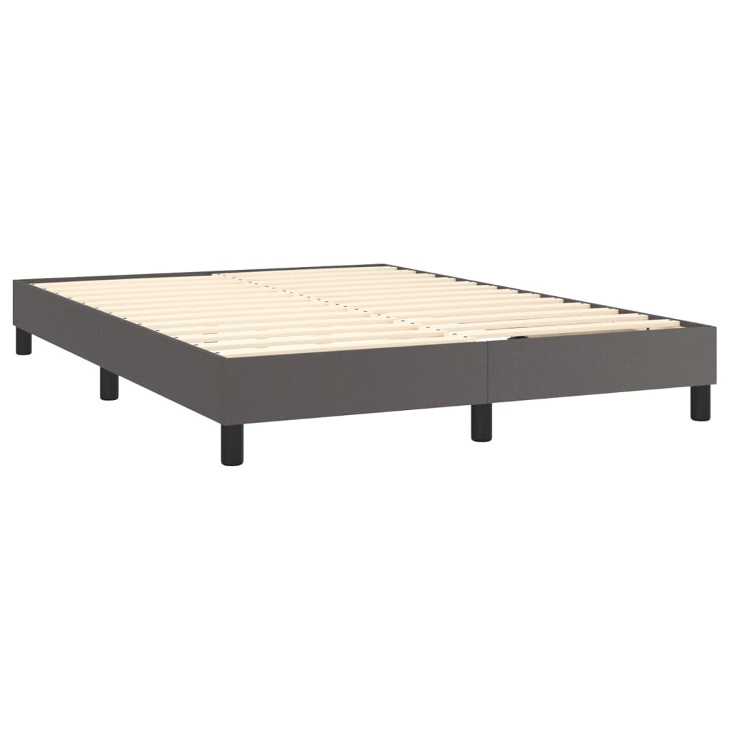 Boxspring sengeramme 140x200 cm kunstlæder grå