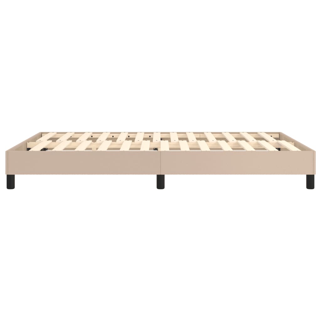 Boxspring sengeramme 140x200 cm kunstlæder cappuccinofarvet