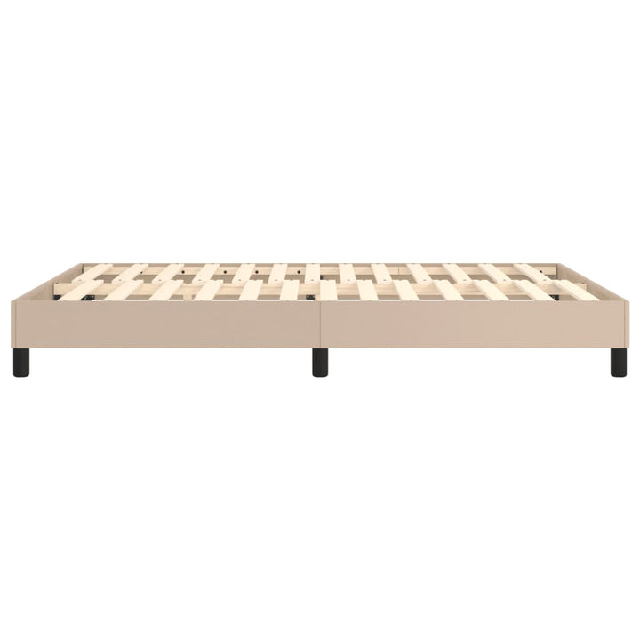 Boxspring sengeramme 140x200 cm kunstlæder cappuccinofarvet