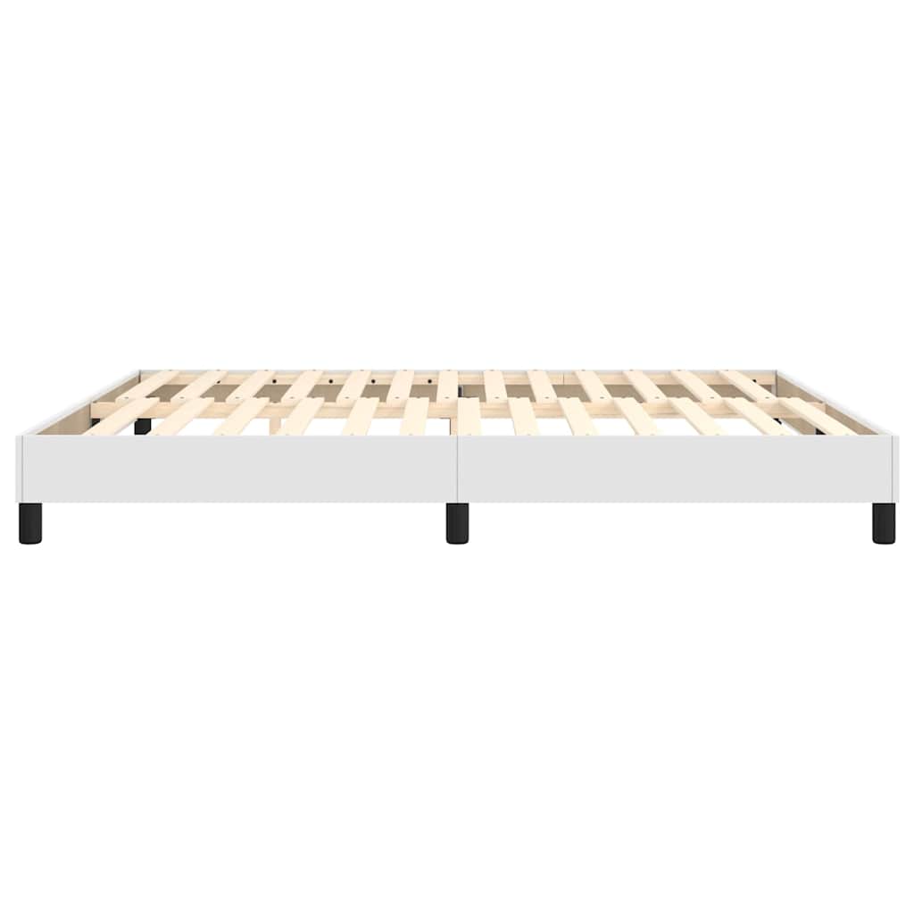 Boxspring sengeramme 160x200 cm kunstlæder hvid