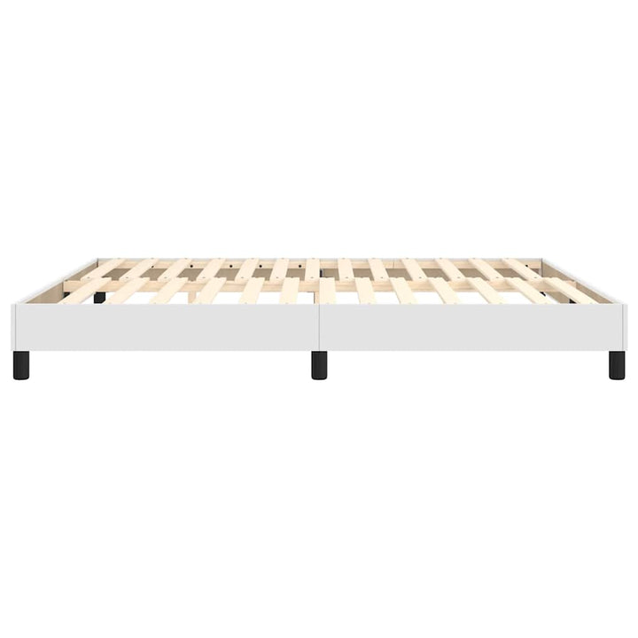 Boxspring sengeramme 160x200 cm kunstlæder hvid