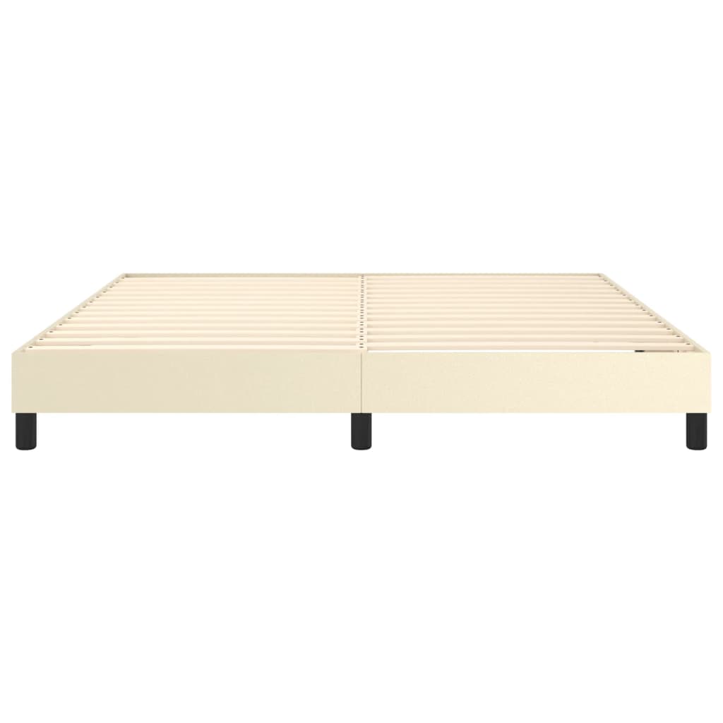 Boxspring sengeramme 160x200 cm kunstlæder cremefarvet