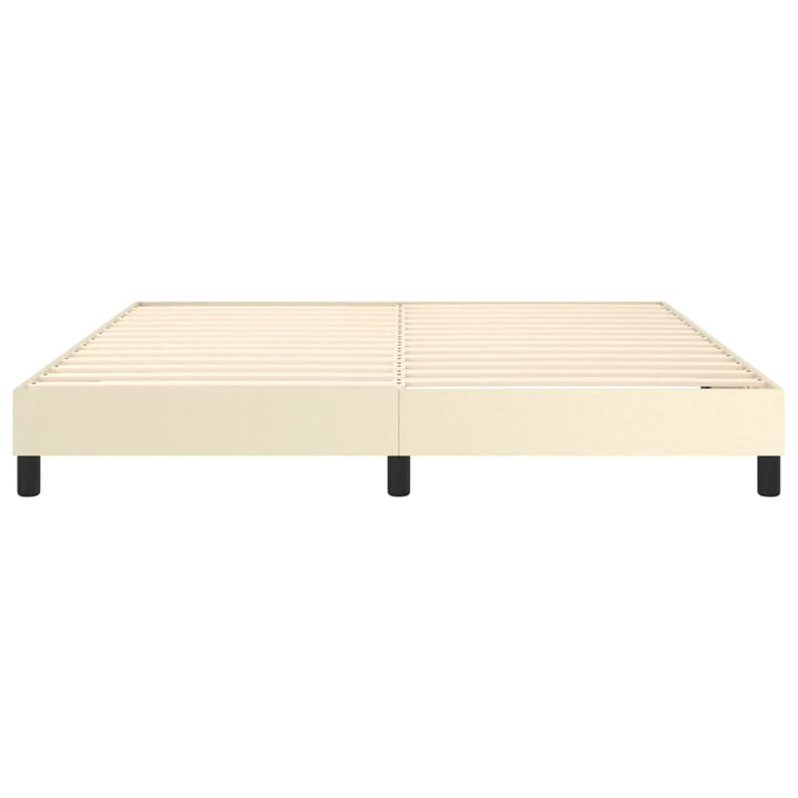 Boxspring sengeramme 160x200 cm kunstlæder cremefarvet