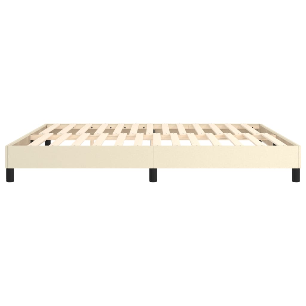 Boxspring sengeramme 160x200 cm kunstlæder cremefarvet