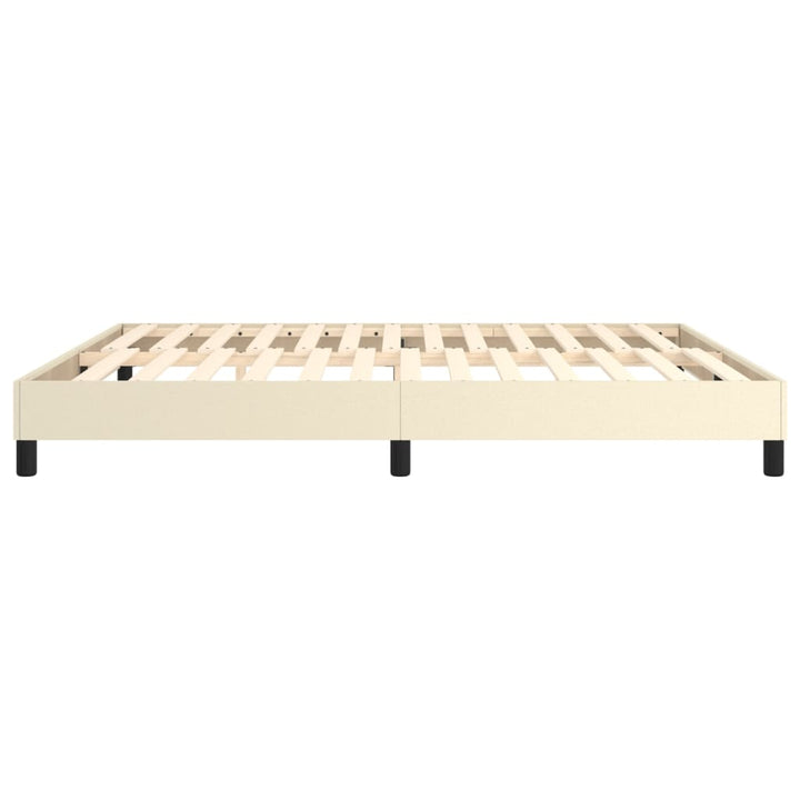 Boxspring sengeramme 160x200 cm kunstlæder cremefarvet