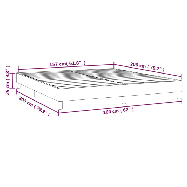 Boxspring sengeramme 160x200 cm kunstlæder cremefarvet