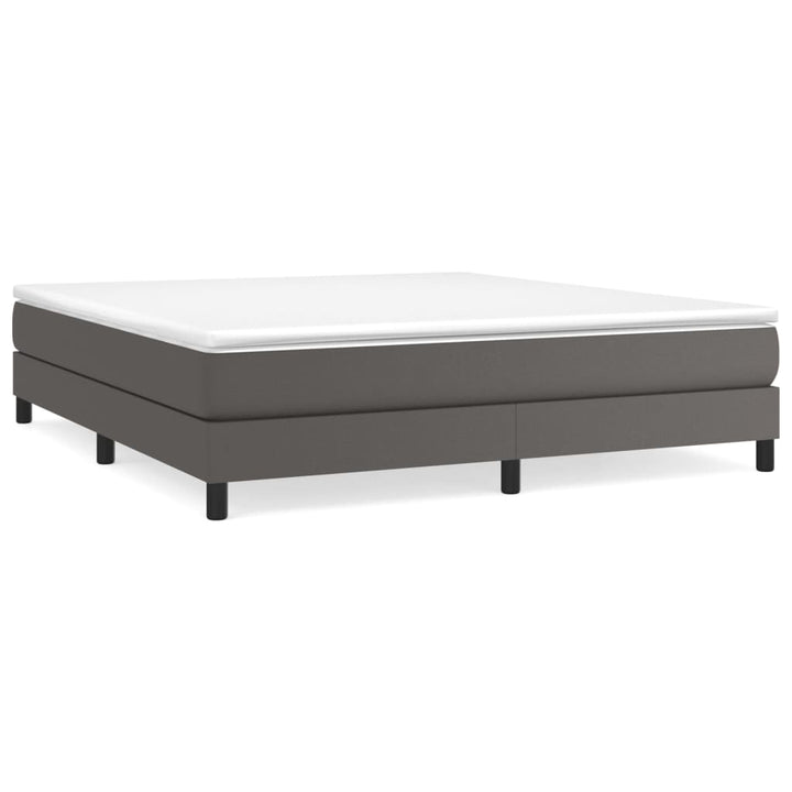 Boxspring sengeramme 160x200 cm kunstlæder grå