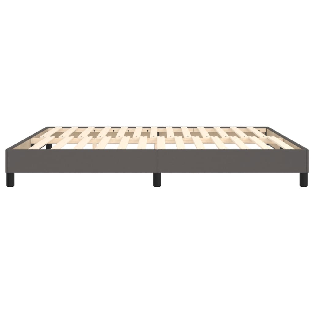 Boxspring sengeramme 160x200 cm kunstlæder grå