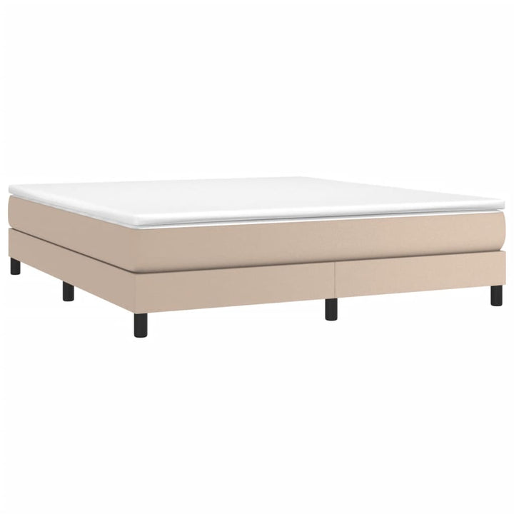Boxspring sengeramme 160x200 cm kunstlæder cappuccinofarvet