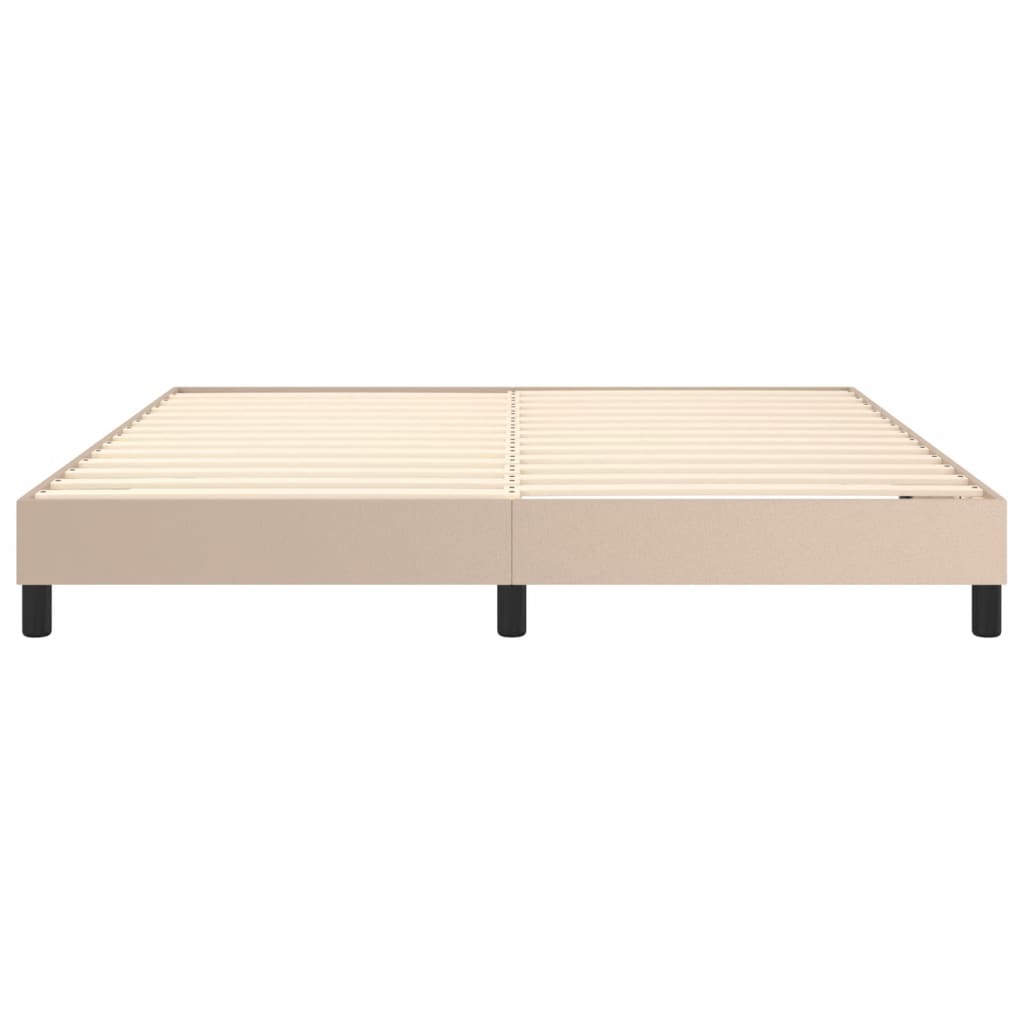 Boxspring sengeramme 160x200 cm kunstlæder cappuccinofarvet