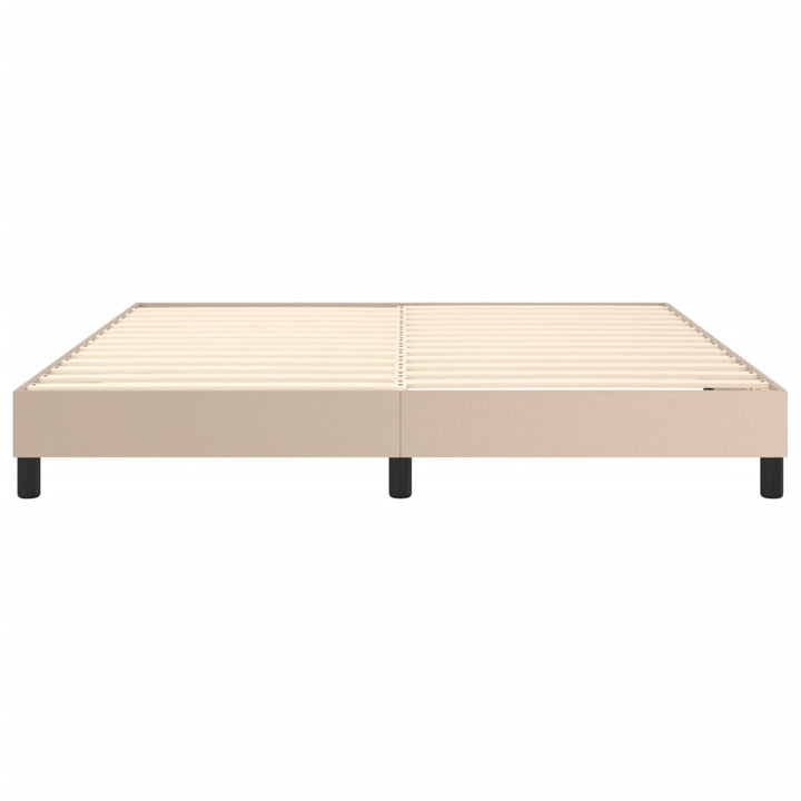 Boxspring sengeramme 160x200 cm kunstlæder cappuccinofarvet
