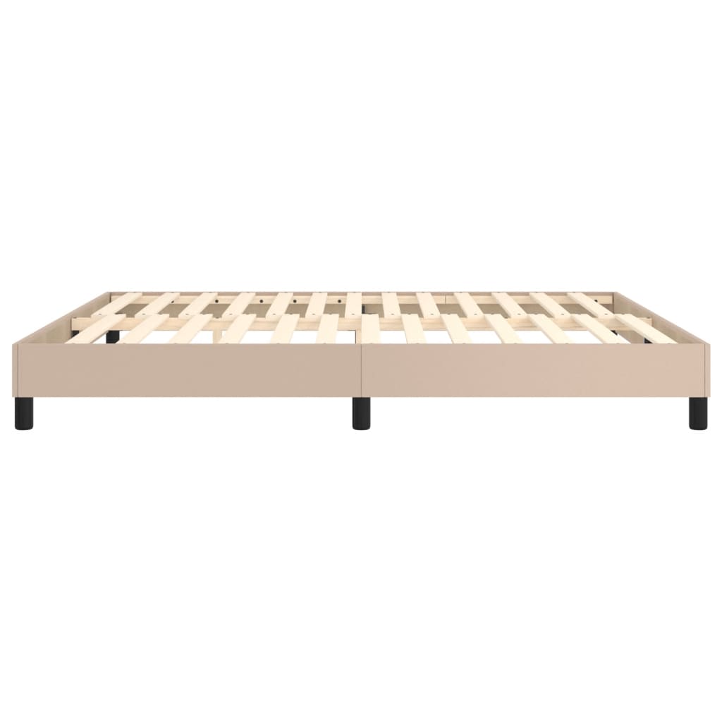 Boxspring sengeramme 160x200 cm kunstlæder cappuccinofarvet