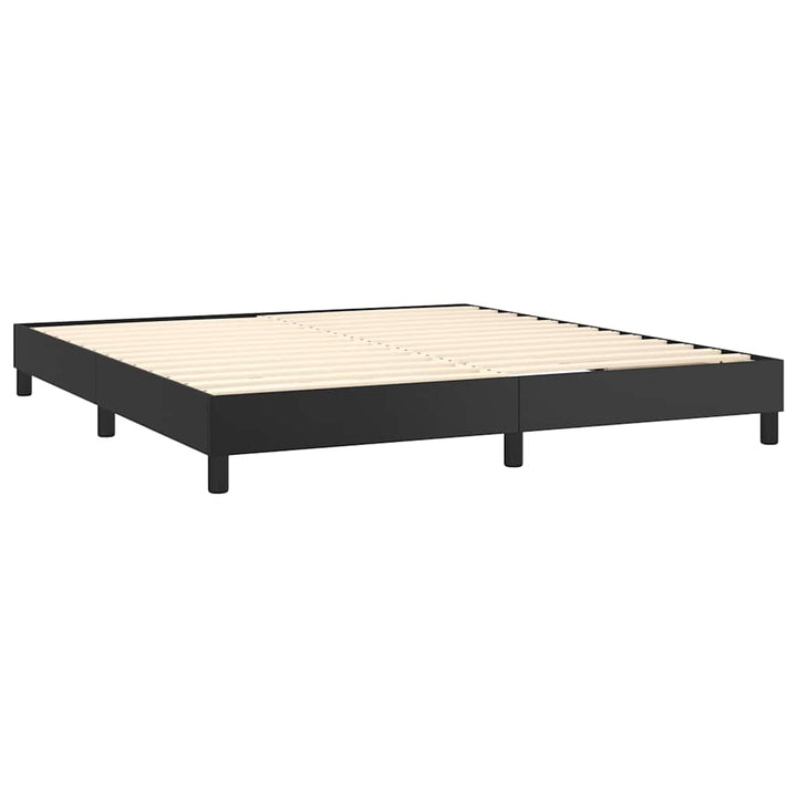 Boxspring sengeramme 180x200 cm kunstlæder sort