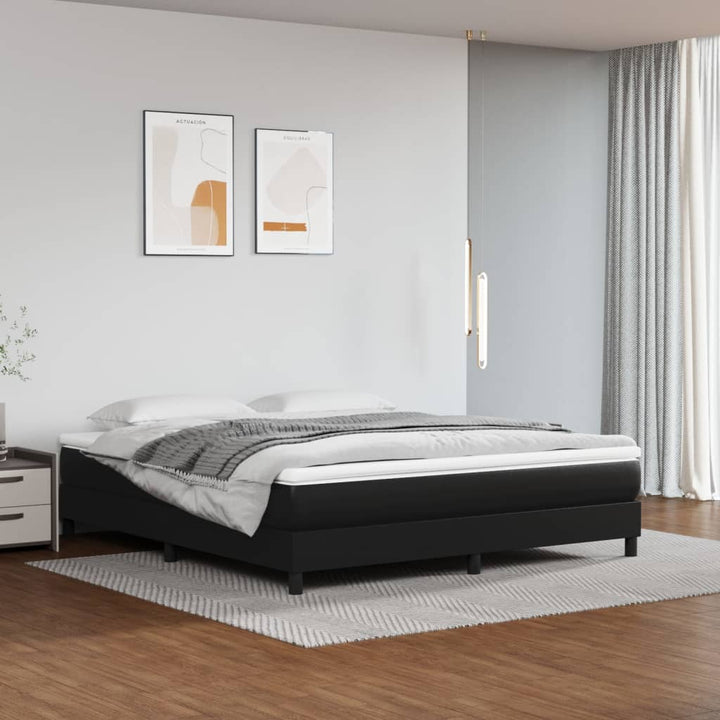 Boxspring sengeramme 180x200 cm kunstlæder sort