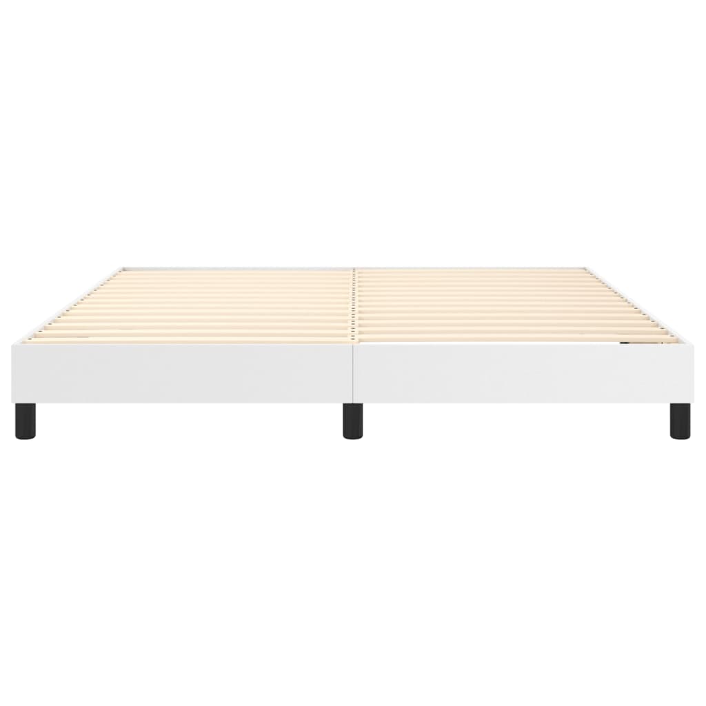 Boxspring sengeramme 180x200 cm kunstlæder hvid