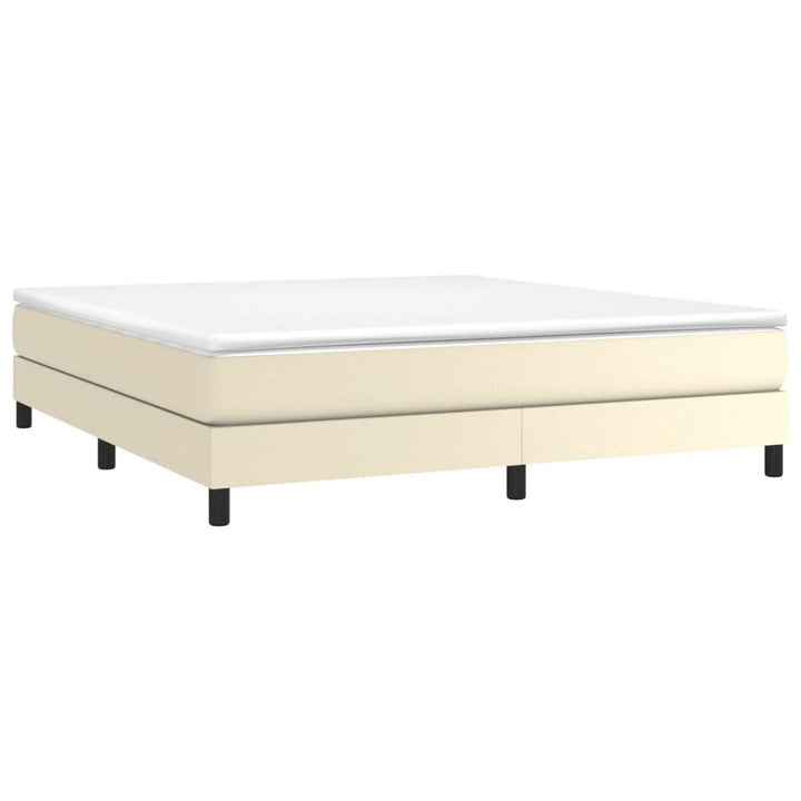 Boxspring sengeramme 180x200 cm kunstlæder cremefarvet