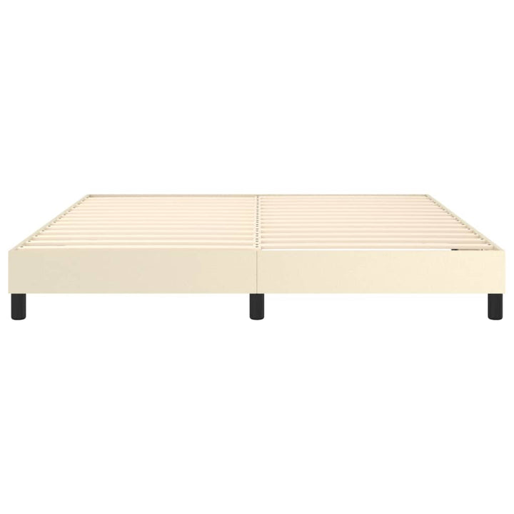 Boxspring sengeramme 180x200 cm kunstlæder cremefarvet