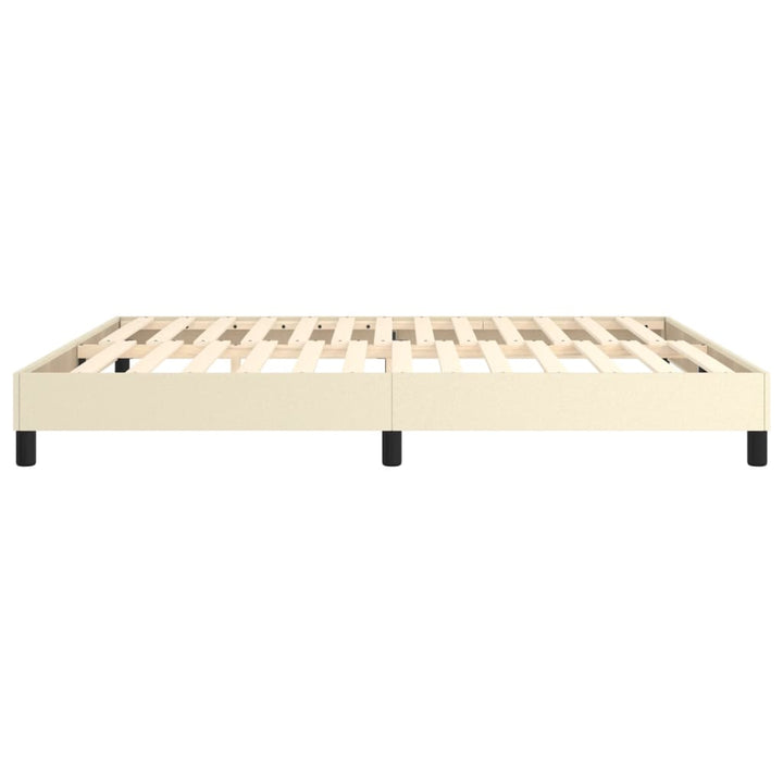 Boxspring sengeramme 180x200 cm kunstlæder cremefarvet