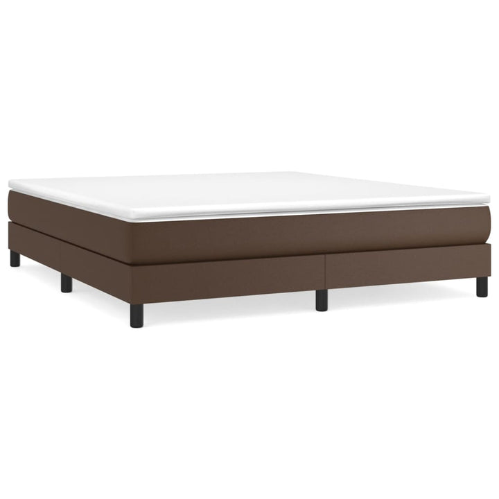 Boxspring sengeramme 180x200 cm kunstlæder brun