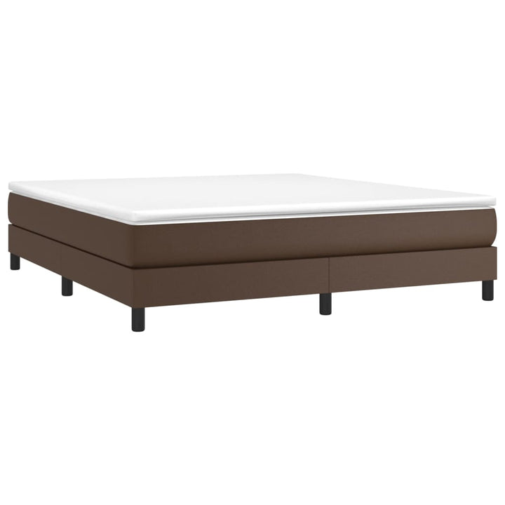 Boxspring sengeramme 180x200 cm kunstlæder brun