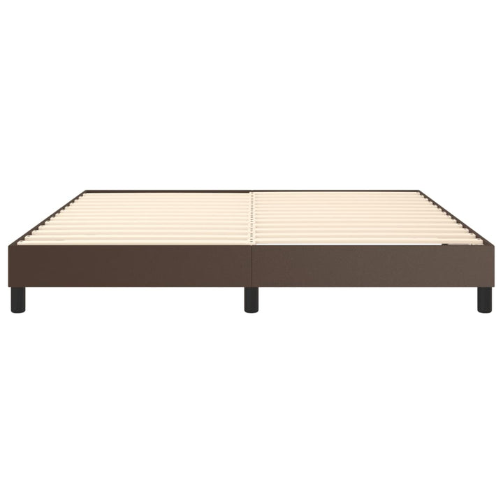Boxspring sengeramme 180x200 cm kunstlæder brun