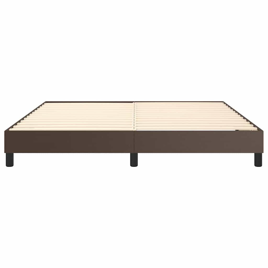 Boxspring sengeramme 180x200 cm kunstlæder brun