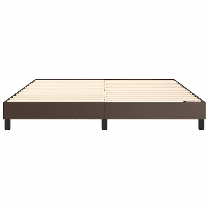 Boxspring sengeramme 180x200 cm kunstlæder brun