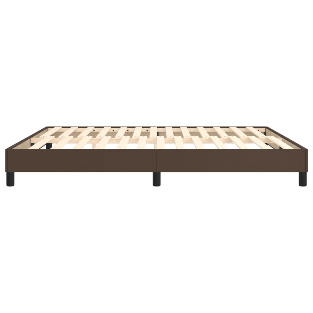 Boxspring sengeramme 180x200 cm kunstlæder brun