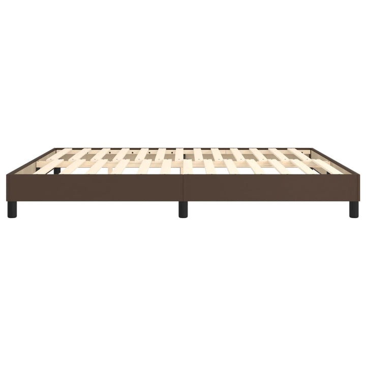 Boxspring sengeramme 180x200 cm kunstlæder brun