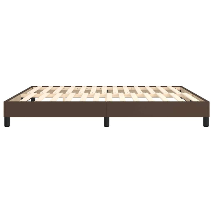 Boxspring sengeramme 180x200 cm kunstlæder brun