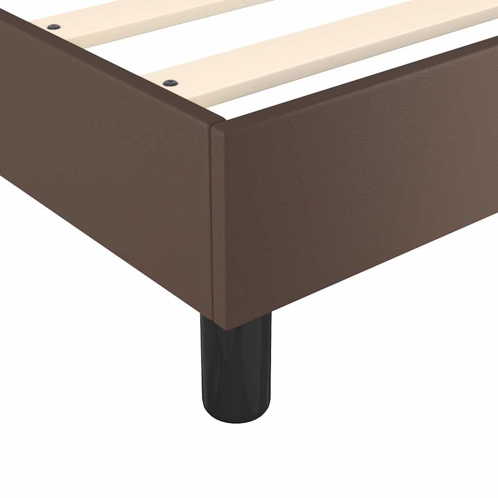 Boxspring sengeramme 180x200 cm kunstlæder brun