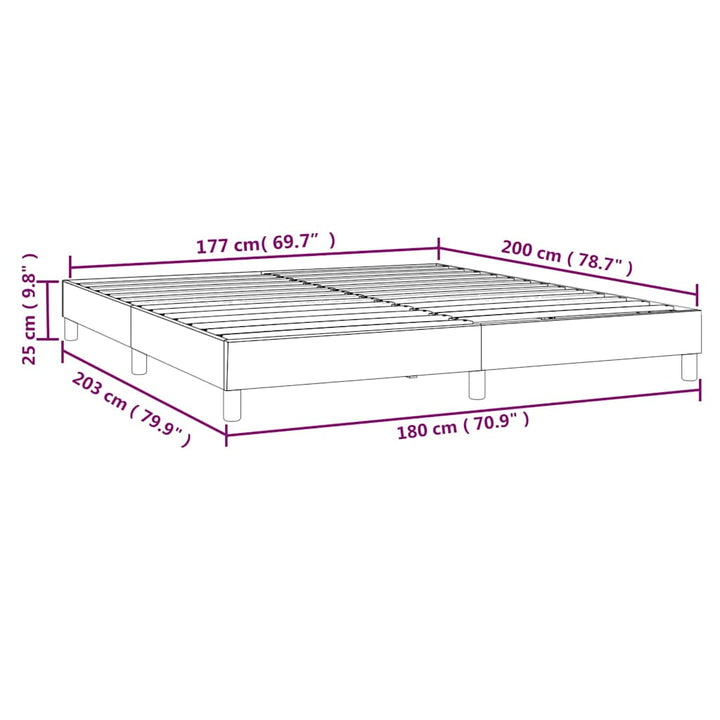Boxspring sengeramme 180x200 cm kunstlæder brun