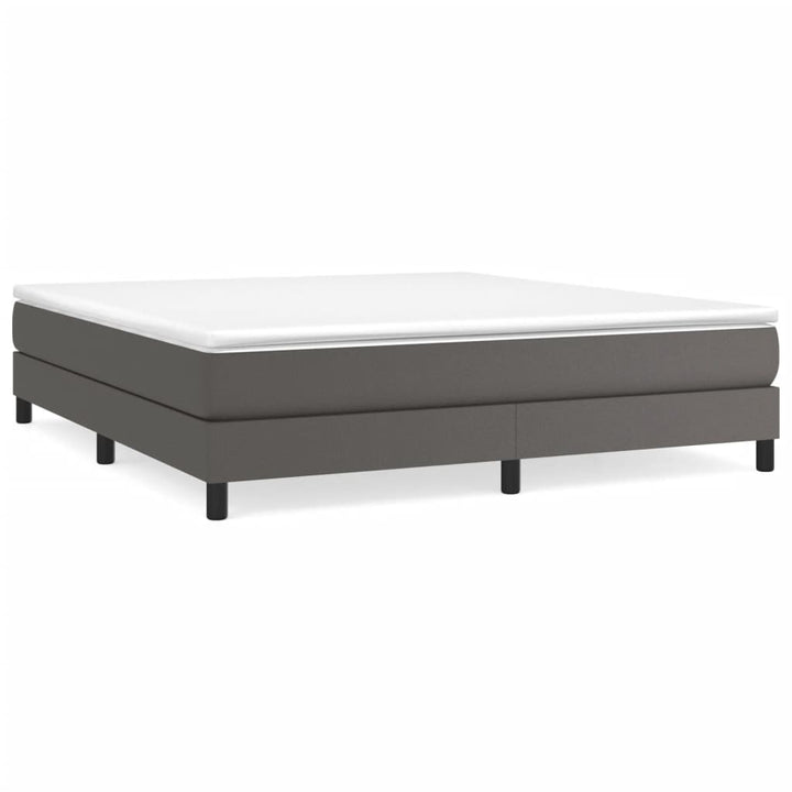 Boxspring sengeramme 180x200 cm kunstlæder grå