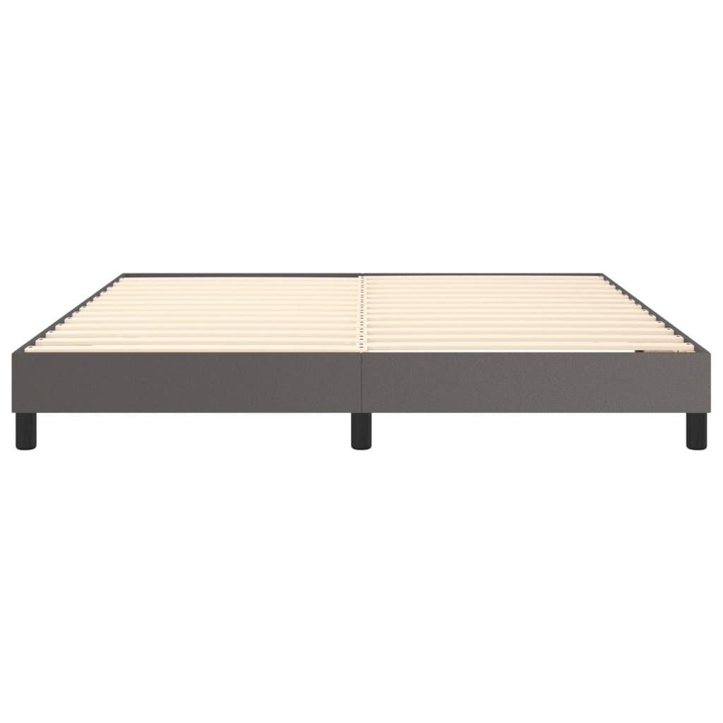 Boxspring sengeramme 180x200 cm kunstlæder grå