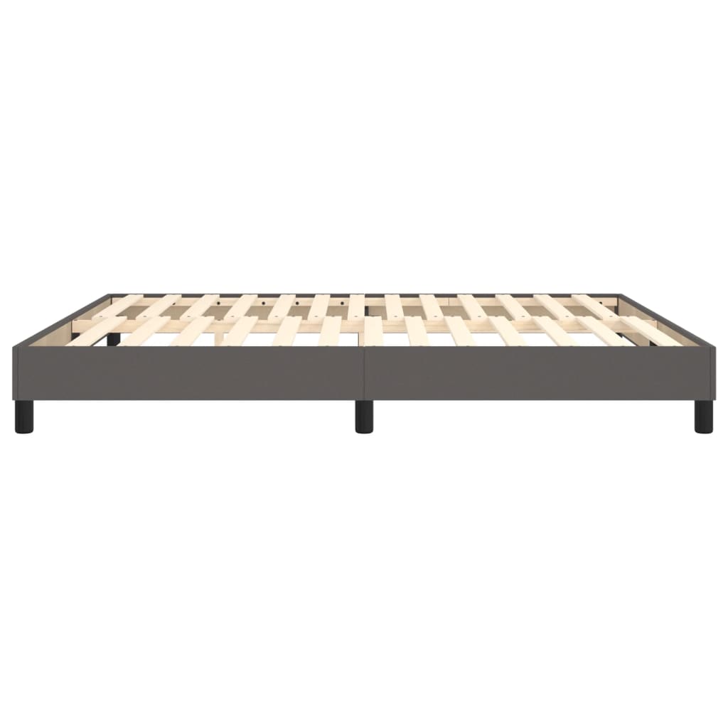 Boxspring sengeramme 180x200 cm kunstlæder grå