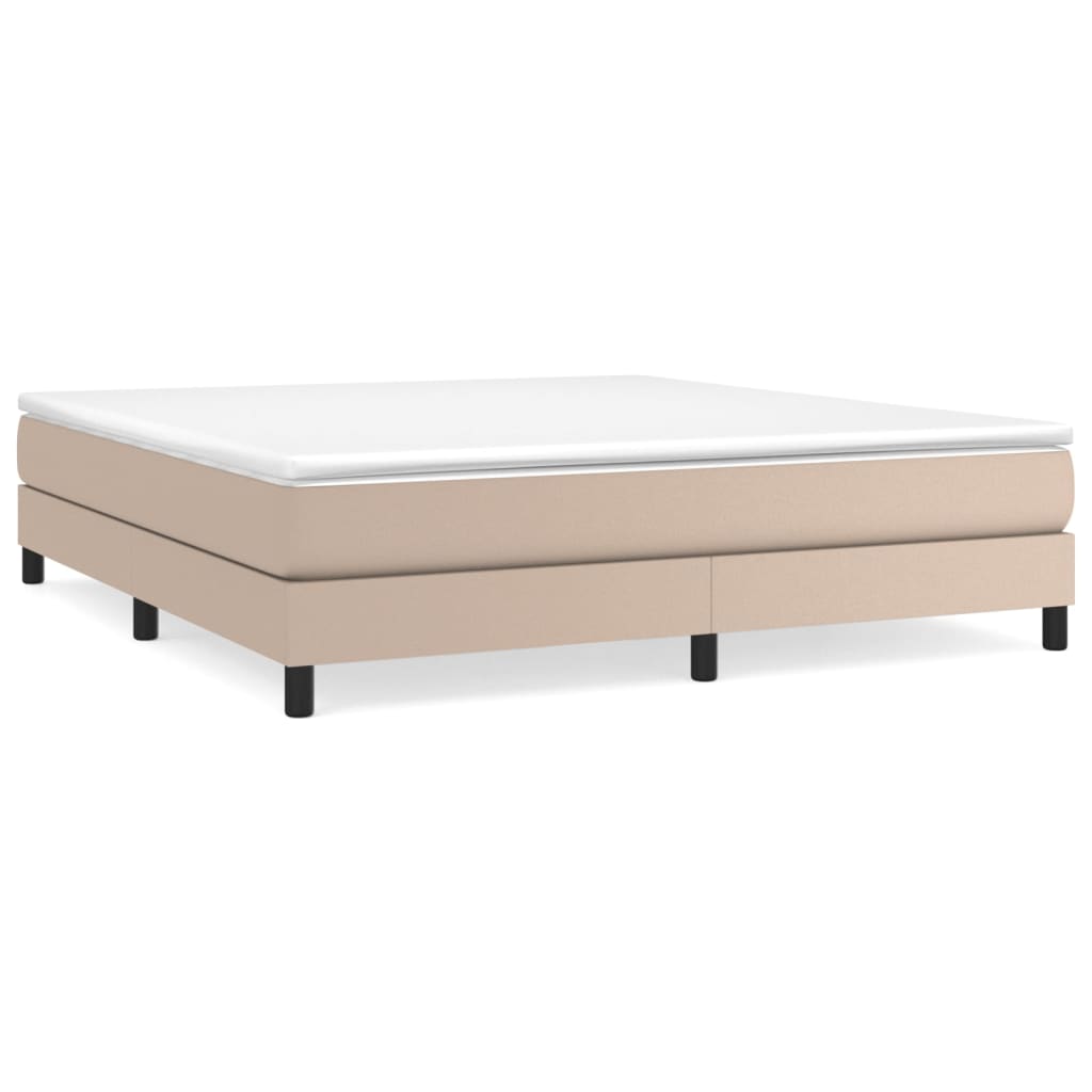 Boxspring sengeramme 180x200 cm kunstlæder cappuccinofarvet