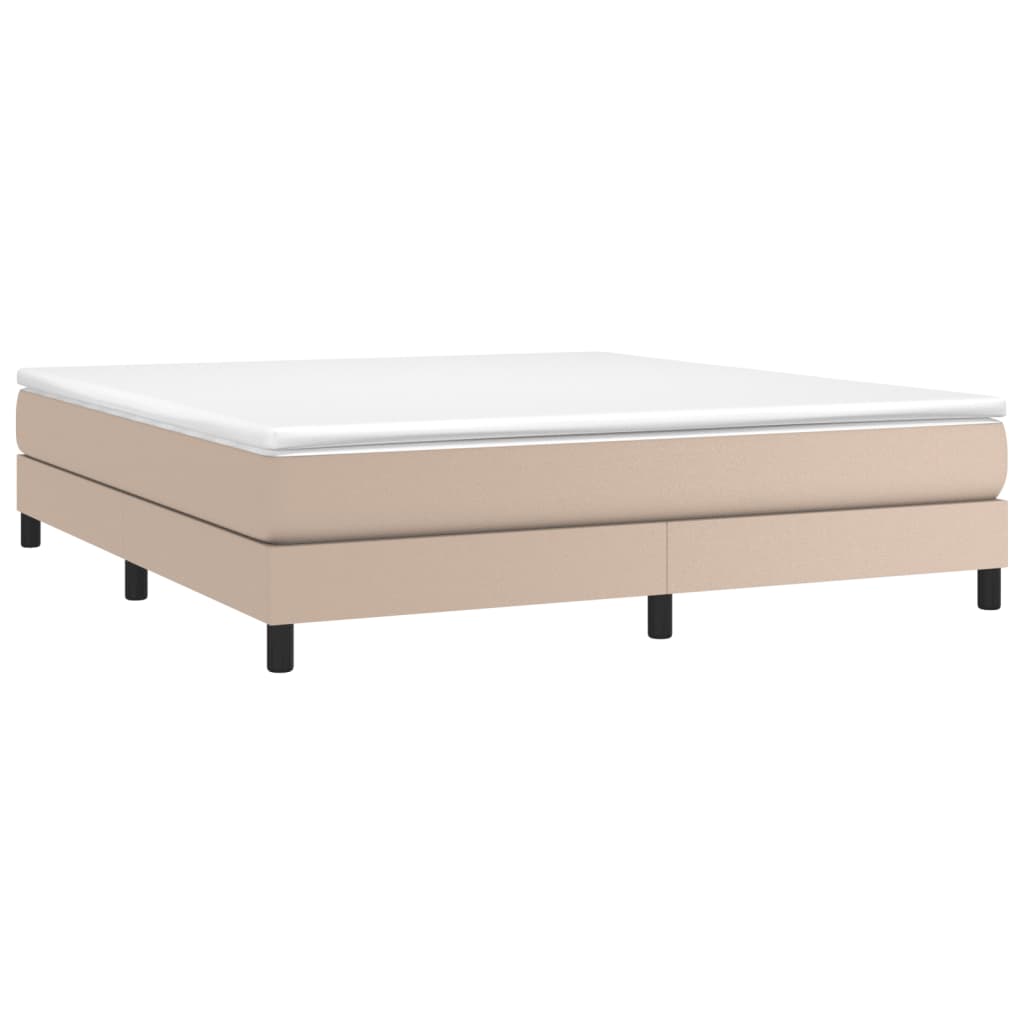 Boxspring sengeramme 180x200 cm kunstlæder cappuccinofarvet