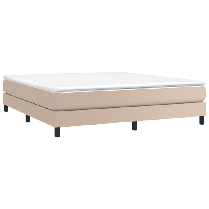 Boxspring sengeramme 180x200 cm kunstlæder cappuccinofarvet