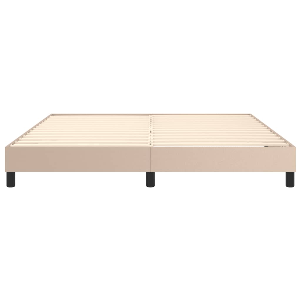 Boxspring sengeramme 180x200 cm kunstlæder cappuccinofarvet