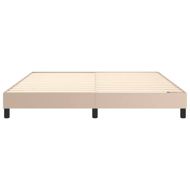 Boxspring sengeramme 180x200 cm kunstlæder cappuccinofarvet