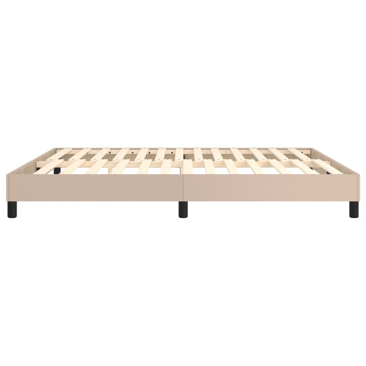 Boxspring sengeramme 180x200 cm kunstlæder cappuccinofarvet