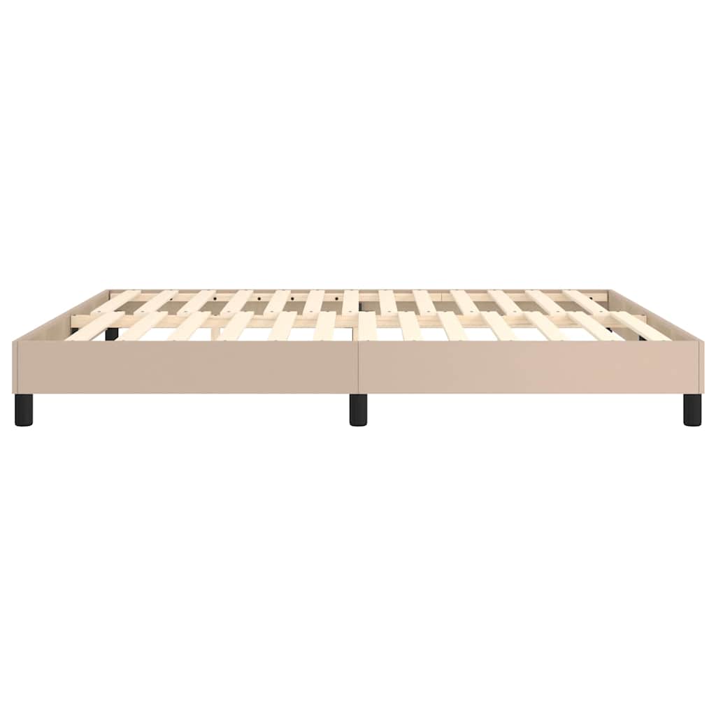 Boxspring sengeramme 180x200 cm kunstlæder cappuccinofarvet