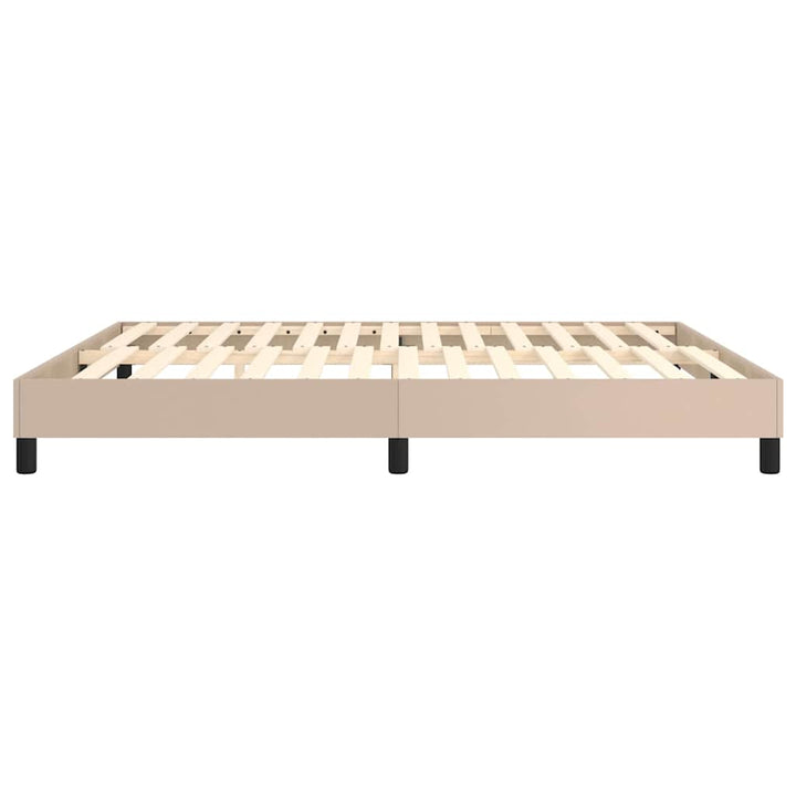 Boxspring sengeramme 180x200 cm kunstlæder cappuccinofarvet