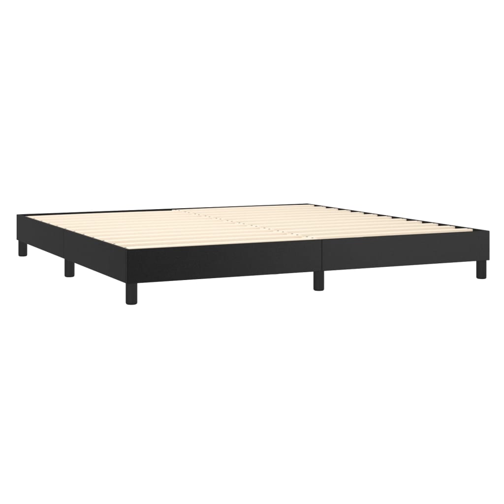 Boxspring sengeramme 200x200 cm kunstlæder sort