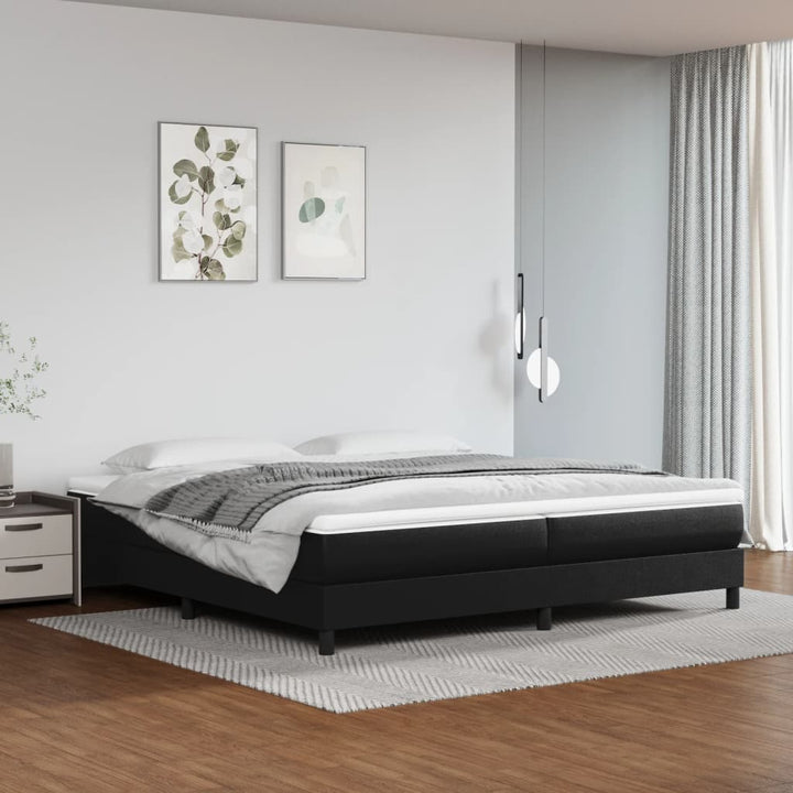 Boxspring sengeramme 200x200 cm kunstlæder sort