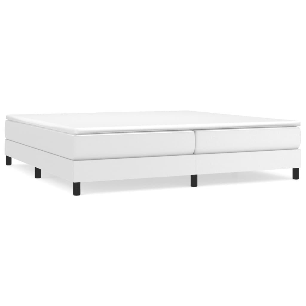 Boxspring sengeramme 200x200 cm kunstlæder hvid