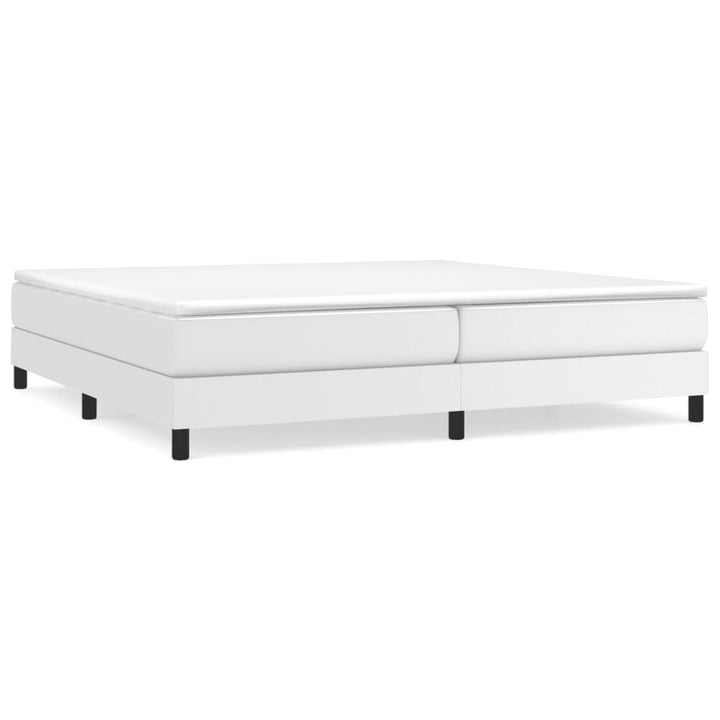 Boxspring sengeramme 200x200 cm kunstlæder hvid