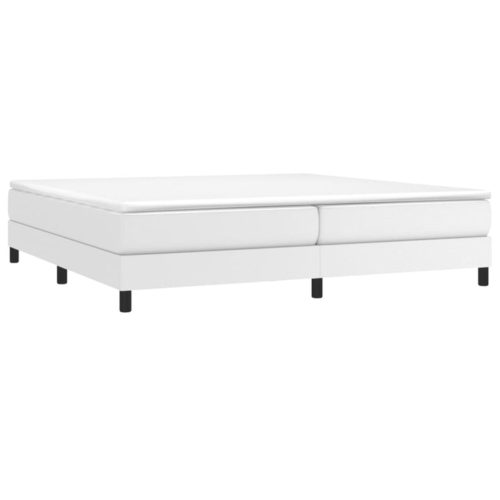 Boxspring sengeramme 200x200 cm kunstlæder hvid