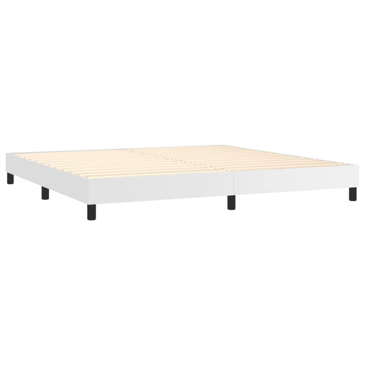 Boxspring sengeramme 200x200 cm kunstlæder hvid