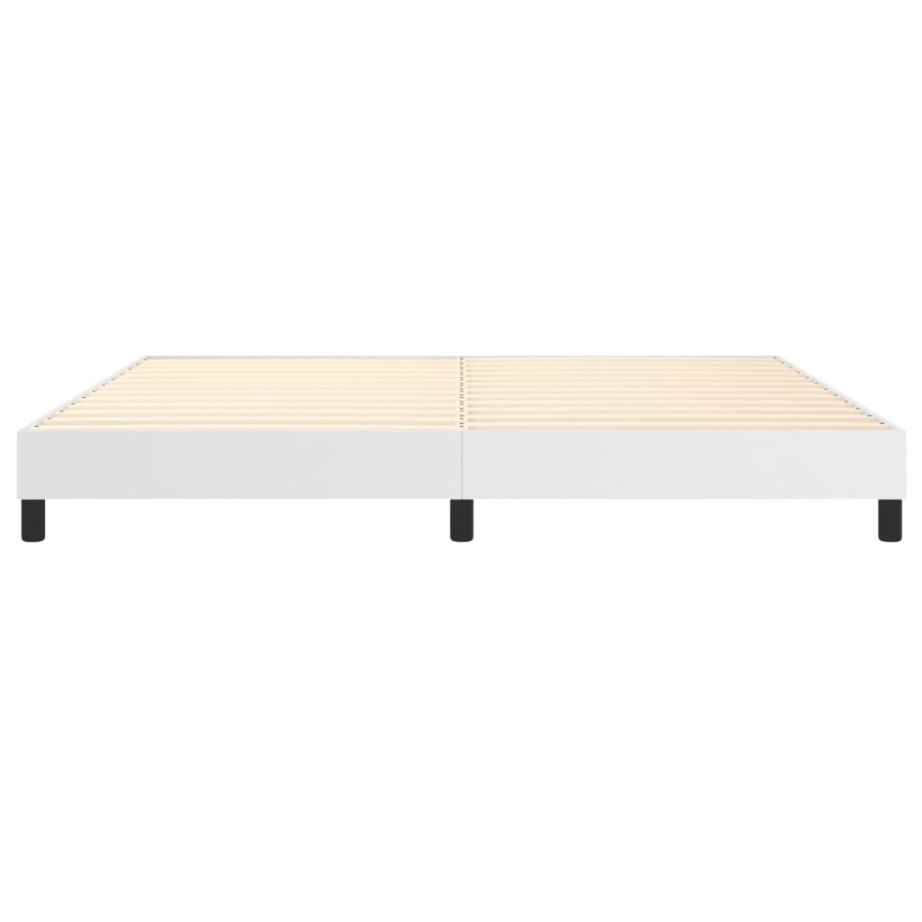 Boxspring sengeramme 200x200 cm kunstlæder hvid